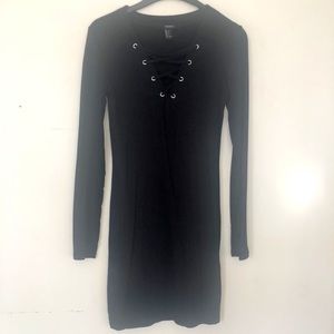 DONATED: F21 | Ribbed Lace-Up Dress